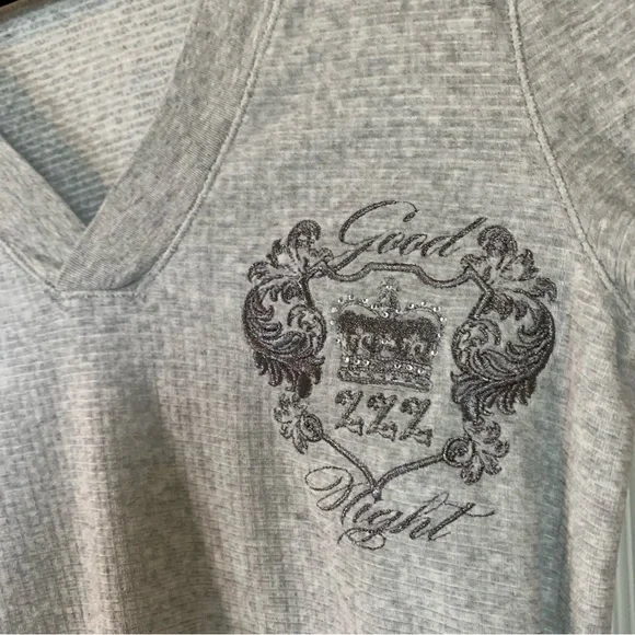 Juicy Couture Long Sleeve Fleece Cotton Sleep Shirt, size M - Picture 3 of 8